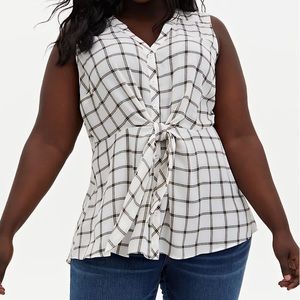 Torrid tie waist blouse